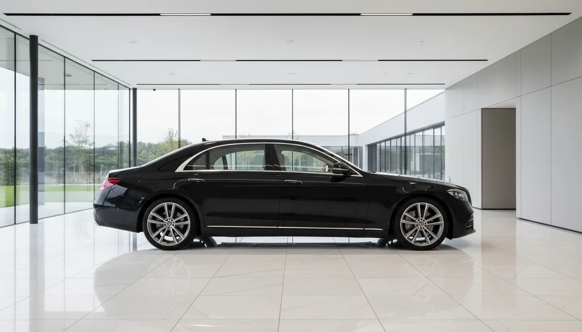 Black Mercedes-Benz S-Class luxury sedan
