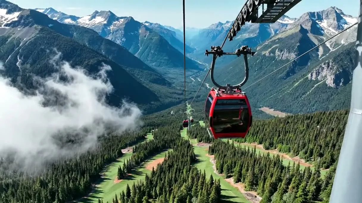 The Peak 2 Peak gondola above the Whistler valley